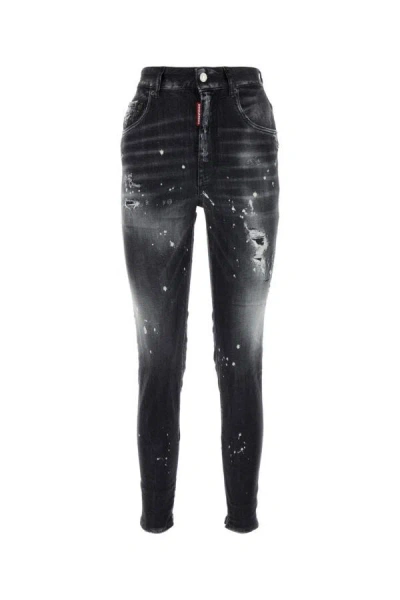 Dsquared2 Dsquared Black Stretch Denim Twiggy Jeans