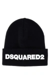 DSQUARED2 DSQUARED WOMAN BLACK WOOL BEANIE HAT