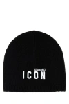 Dsquared2 Dsquared Women Black Wool Blend Beanie Hat In Multicolor