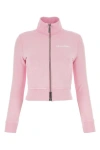 Dsquared2 Brushed Cotton Cropped Zipped Sweatshirt In Pink