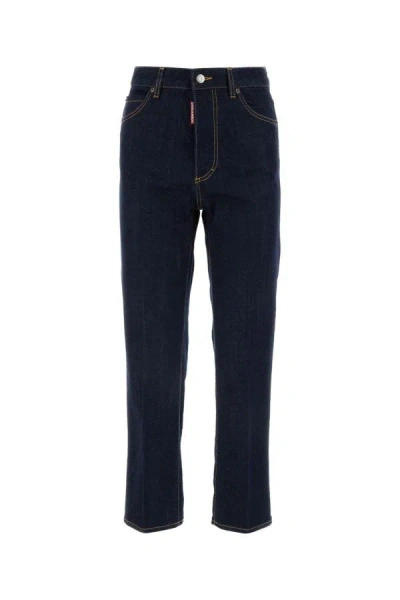 DSQUARED2 DSQUARED WOMEN DARK BLUE STRETCH DENIM BOSTON JEANS