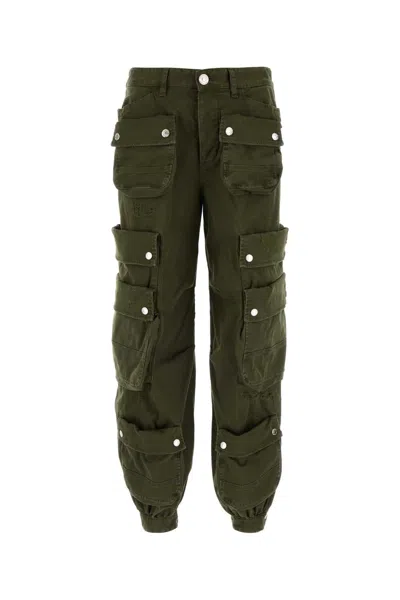 DSQUARED2 DSQUARED WOMEN ARMY GREEN STRETCH COTTON CARGO PANT