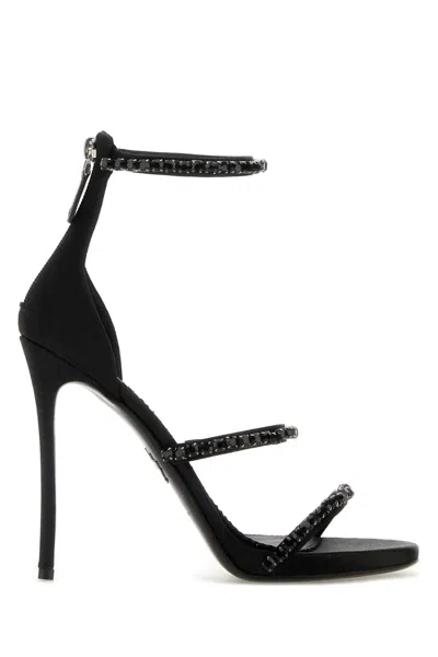 DSQUARED2 DSQUARED WOMEN BLACK SATIN SANDALS