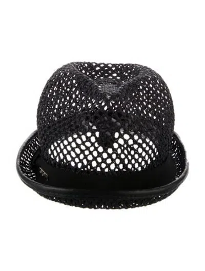 Pre-owned Dsquared2 Dsquared Women's Black Straw Panama Hat