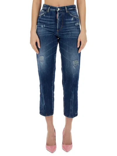 Dsquared2 Mid-rise Straight-leg Jeans In Blue