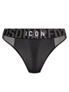 Dsquared2 Icon Mesh-panel Thong In Black