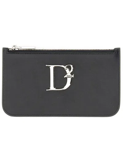 Dsquared2 Pouch With Logo In Black