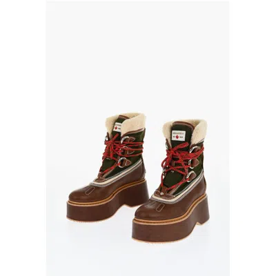 Dsquared2 Dsquared² Wood Effect Sole Canada Hiking Platform Women's Booties