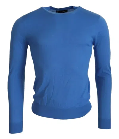 Pre-owned Dsquared2 Dsquared² Wool Long Sleeves Crewneck Pullover Men's Sweater () In Blue