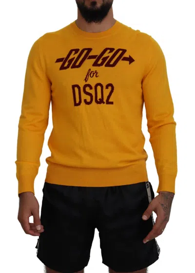Pre-owned Dsquared2 Dsquared² Wool Long Sleeves Men Pullover Men's Sweater () In Orange