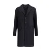 Dsquared2 Single-breasted Midi Coat With Monogram Lining In Black