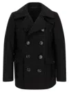 Dsquared2 Wool Double-breasted Coat In Black