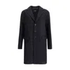 Dsquared2 Single-breasted Midi Coat With Monogram Lining In Black