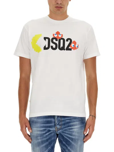 Dsquared2 Pac-man Logo印花棉质t恤 In Multicolor