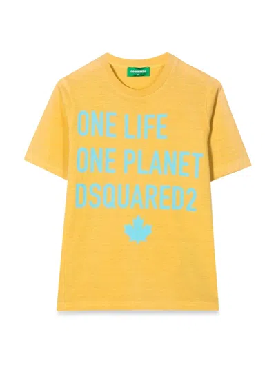 Dsquared2 Dsquared Unisex Mini Graphic T-shirt In Yellow