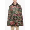 Dsquared2 Zipped Closue Camouflage Motif Cape In Green