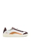 Dsquared2 1964 White And Brown Leather And Suede Sneakers In White