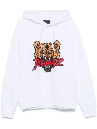 Dsquared2 Bear Hoodie In White