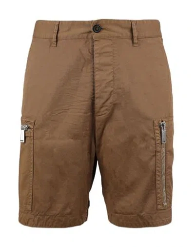 Dsquared2 Bermuda Man Shorts & Bermuda Shorts Brown Size 34 Cotton