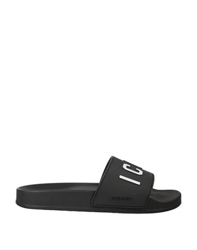 Dsquared2 Black Sandal Man Sandals Black Size 7 Other Fibres