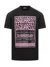 Dsquared2 Black T-shirt With 30th Anniversary Pink Print In Black