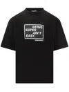 Dsquared2 Oversized Cotton T-shirt Featuring Graphic Design In Black