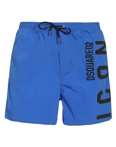 Dsquared2 Boxer Swimsuit Man Swim Trunks Blue Size 30 Polyamide