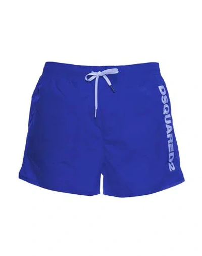 Dsquared2 Boxer Swimsuit Man Swim Trunks Blue Size 36 Polyamide