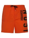 Dsquared2 Boxer Swimsuit Man Swim Trunks Orange Size 34 Polyamide