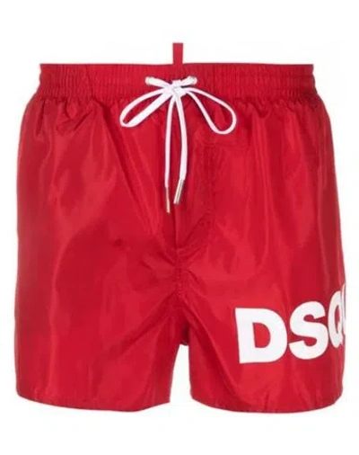 Dsquared2 Boxer Swimsuit Man Swim Trunks Red Size 36 Polyamide