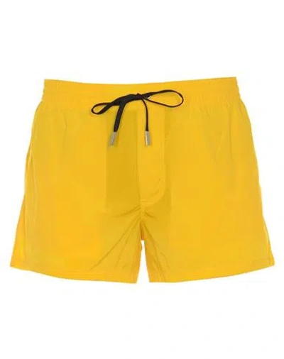 Dsquared2 Boxer Swimsuit Man Swim Trunks Yellow Size 36 Polyamide