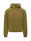 Dsquared2 Hooded Sweater With Drawstring And Ribbed Cuffs In Brown