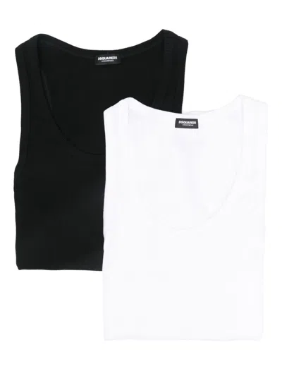 Dsquared2 Cotton Tank Top (pack Of Two) In Multi