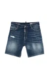 Dsquared2 Distressed Effect Mini Shorts With Raw Hem And Five Pockets In Blue