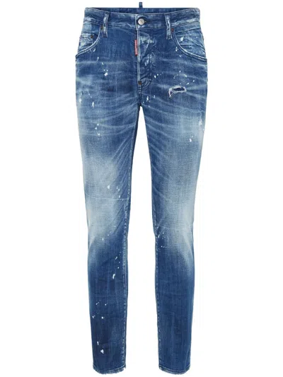 Dsquared2 Distressed Slim Jeans In Blue