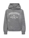 Dsquared2 Distressed Logo-print Hoodie In Gray