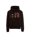 Dsquared2 Icon Logo Print Cotton Hoodie In Black