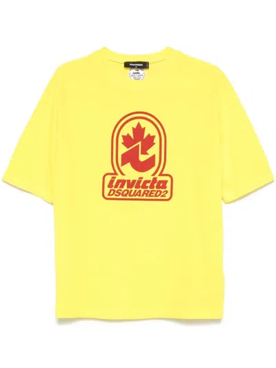 Dsquared2 Invicta T-shirt In Yellow