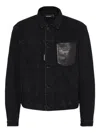 Dsquared2 Black Jacket With Classic Collar And Embossed Logo On The Front In Black