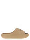 Dsquared2 Logo-embossed Flatform Slides In Beige