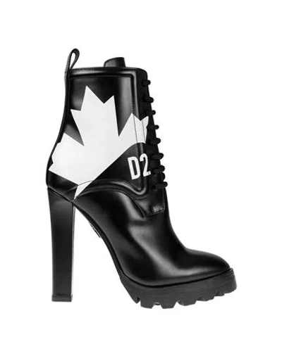 Dsquared2 Leather Ankle Boots Woman Ankle Boots Black Size 7 Leather