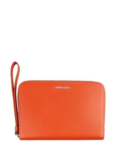 Dsquared2 Leather Handbag Woman Handbag Orange Size - Leather