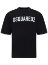 Dsquared2 Mens Black Brand-print Crewneck Regular-fit Cotton-jersey T-shirt
