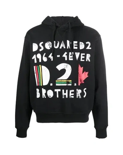 Dsquared2 Bros Cool Hoodie Cotton Sweatshirt In Black