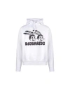 Dsquared2 Logo Printed Drawstring Hoodie In White