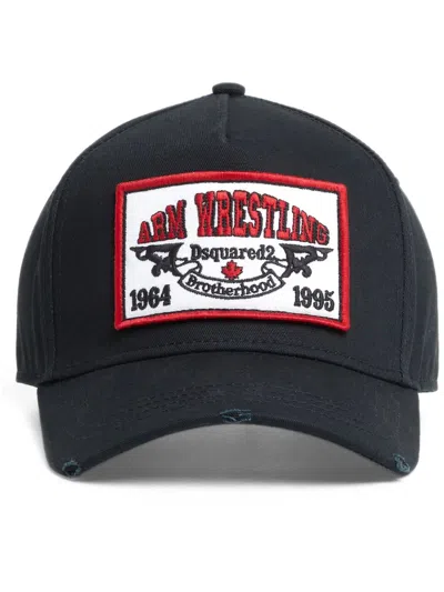 Dsquared2 Logo Patch Baseball Cap In Black