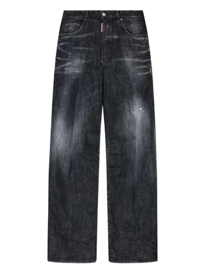 Dsquared2 Logo-patch Jeans In Black