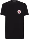 Dsquared2 Black T-shirt With Two-tone Circular Logo
