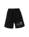 Dsquared2 Logo Print Cotton Track Shorts In Black