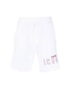 Dsquared2 Logo Print Shorts Man Shorts & Bermuda Shorts White Size L Cotton